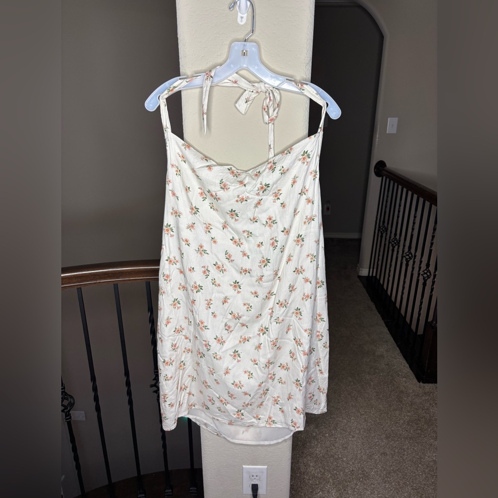 American Eagle Outfitters Floral Halter Neck Low Back Dress Size XL Summer
